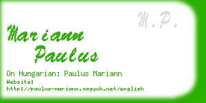 mariann paulus business card